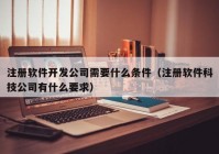 注册软件开发公司需要什么条件（注册软件科技公司有什么要求）