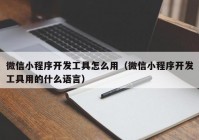 微信小程序开发工具怎么用（微信小程序开发工具用的什么语言）