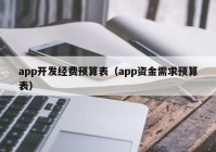 app开发经费预算表（app资金需求预算表）