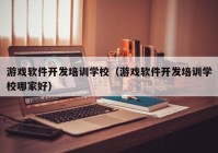 游戏软件开发培训学校（游戏软件开发培训学校哪家好）