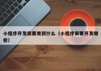 小程序开发需要用到什么（小程序需要开发哪些）